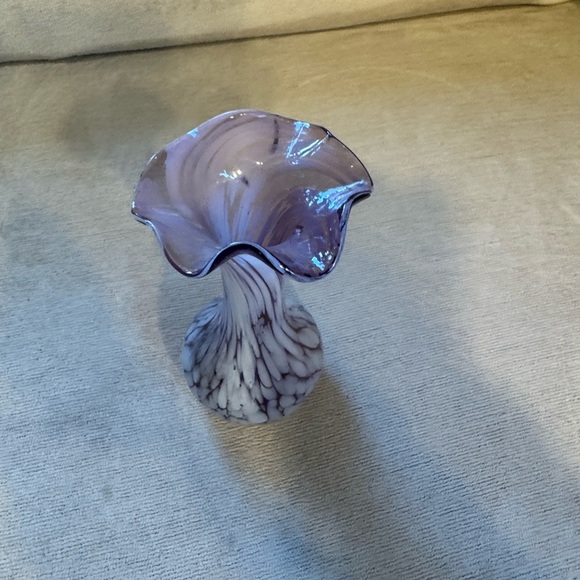 Vintage Purple and White Glass Vase - Picture 6 of 10